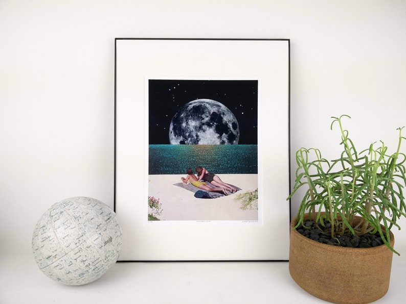 MOONBATHERS Collage Art Inkjet Print Surreal Art Home Etsy