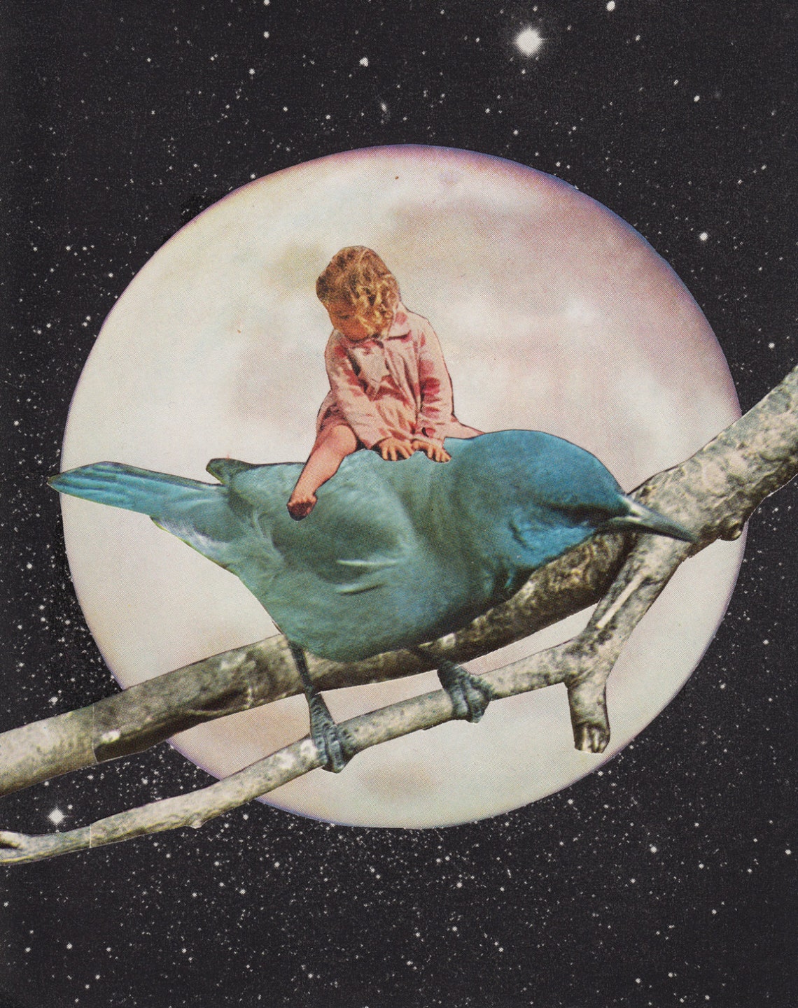 NIGHT FLIGHT Collage Art Inkjet Print Surreal Art Home Etsy
