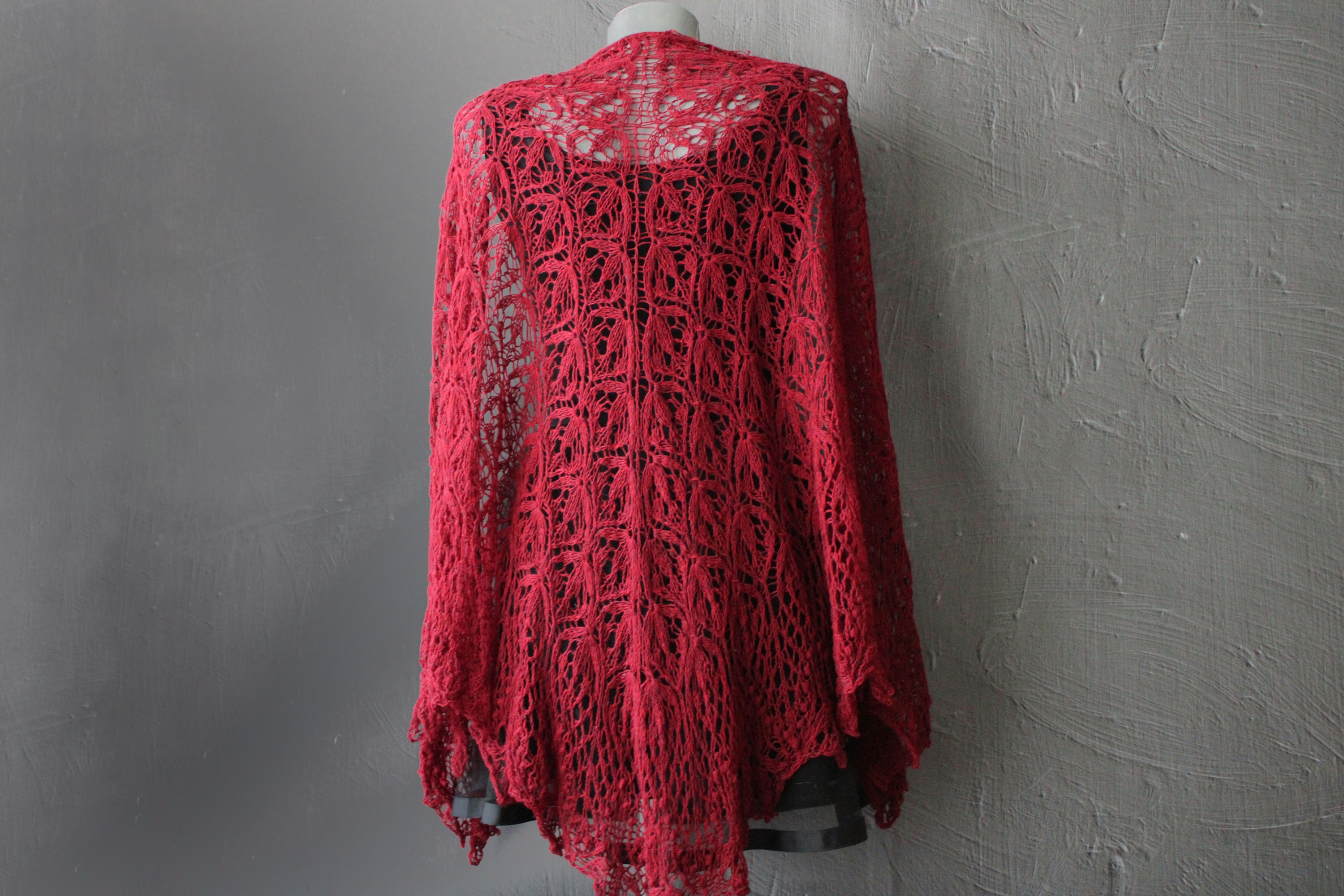 burgundy wool shawl