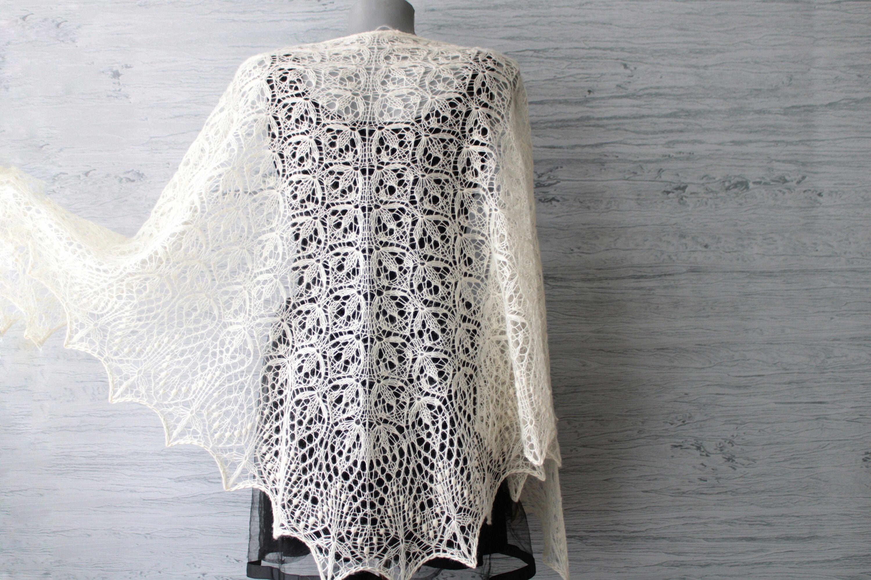 Lacy shawl merino wool Hand knitted shawl for women Boho Etsy