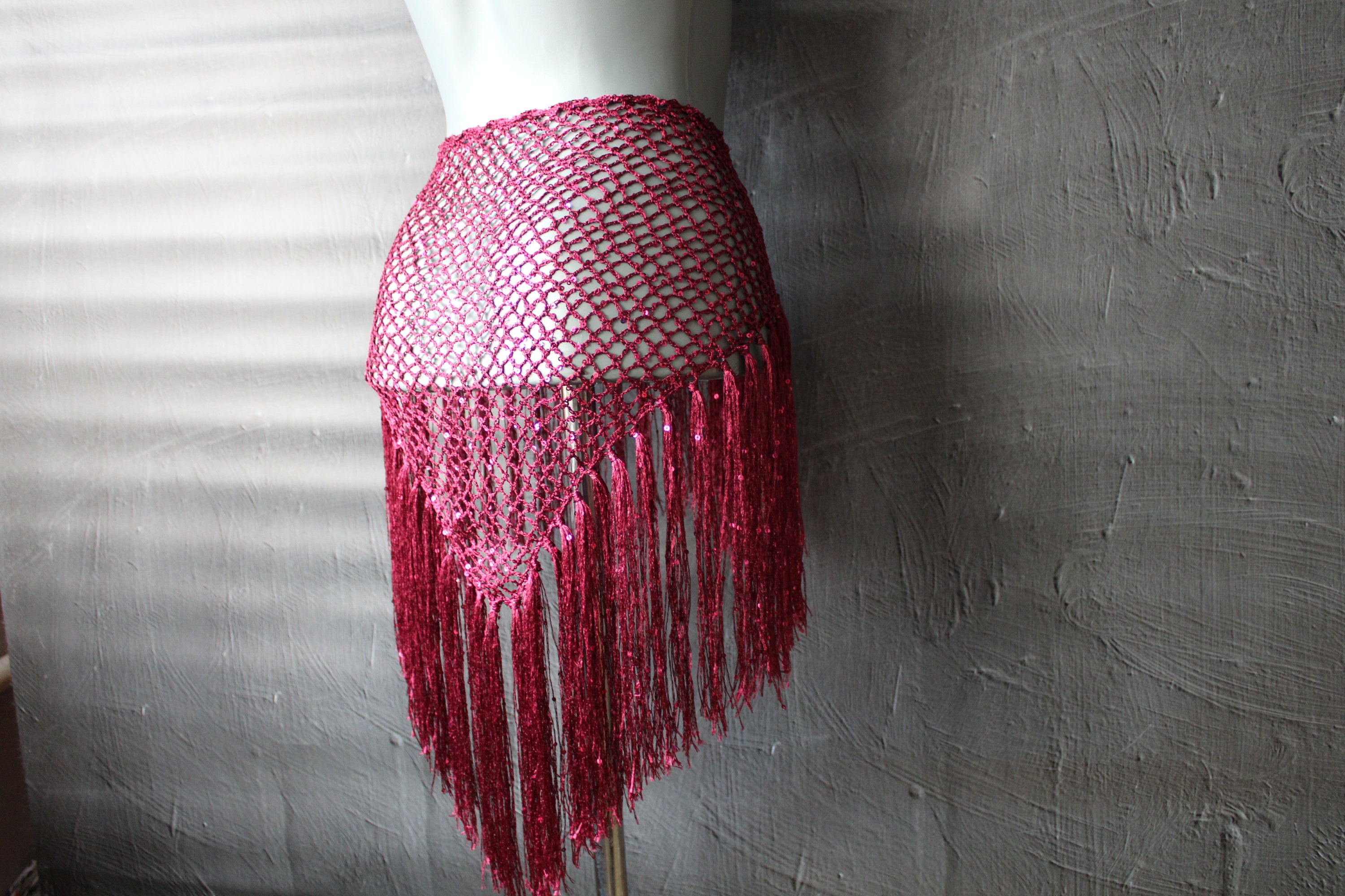 Belly Dancing Crochet Coin Hip Scarves – Jingly Stretch Velvet – Wholesale Lot Of 20 – Multi-Color Stripes