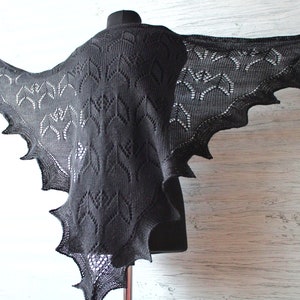 Bat shawl Black witch aesthetic shawl scarf Gothic shawl Halloween accessories Vampire bat wings scarf