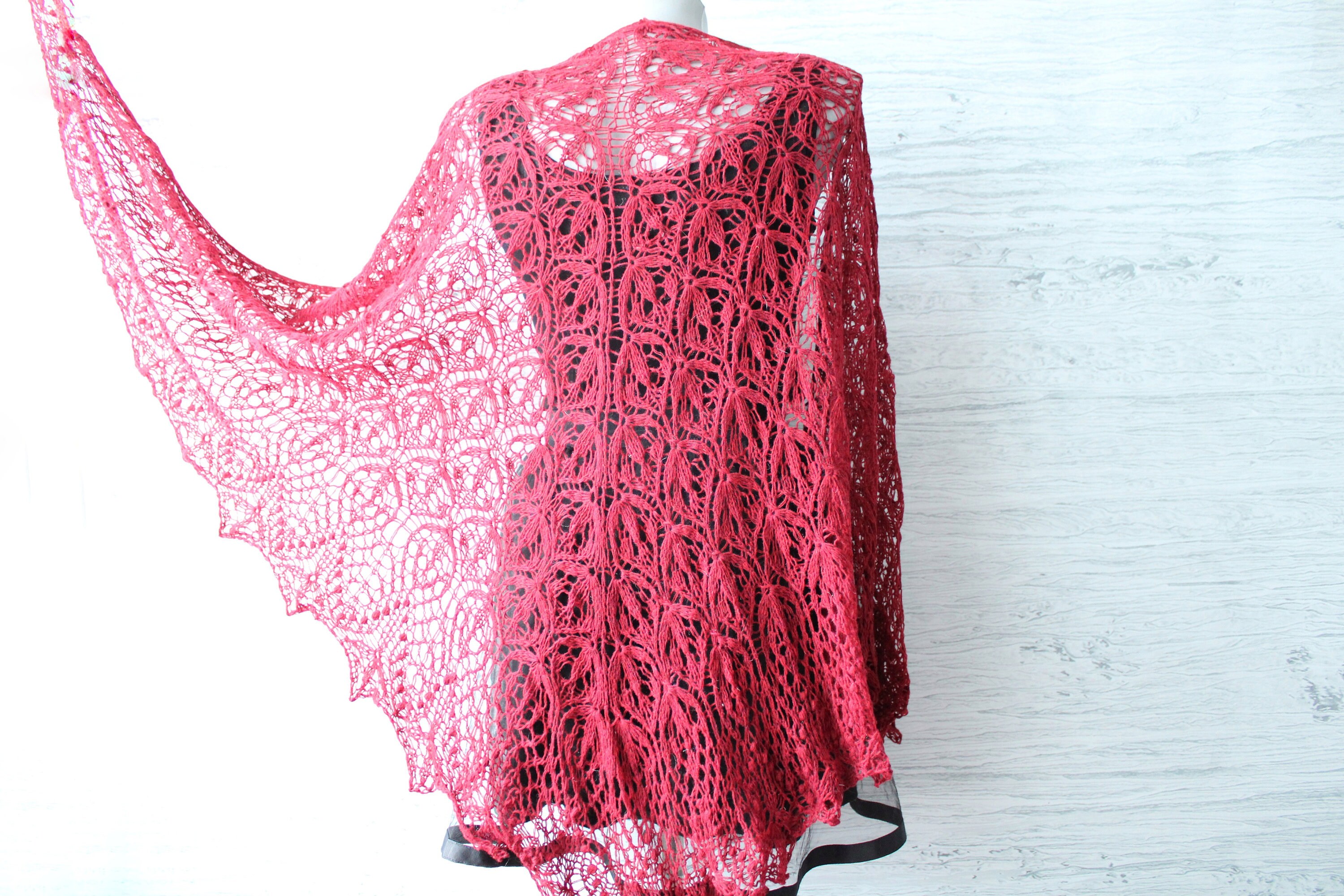 burgundy wool shawl