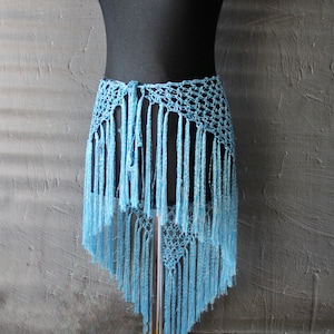 Écharpe au crochet Ceinture de danse orientale Wrap triangle Écharpe à franges filet de poisson Vêtements de danse exotiques glands châle de hanche ATS écharpe de danse orientale