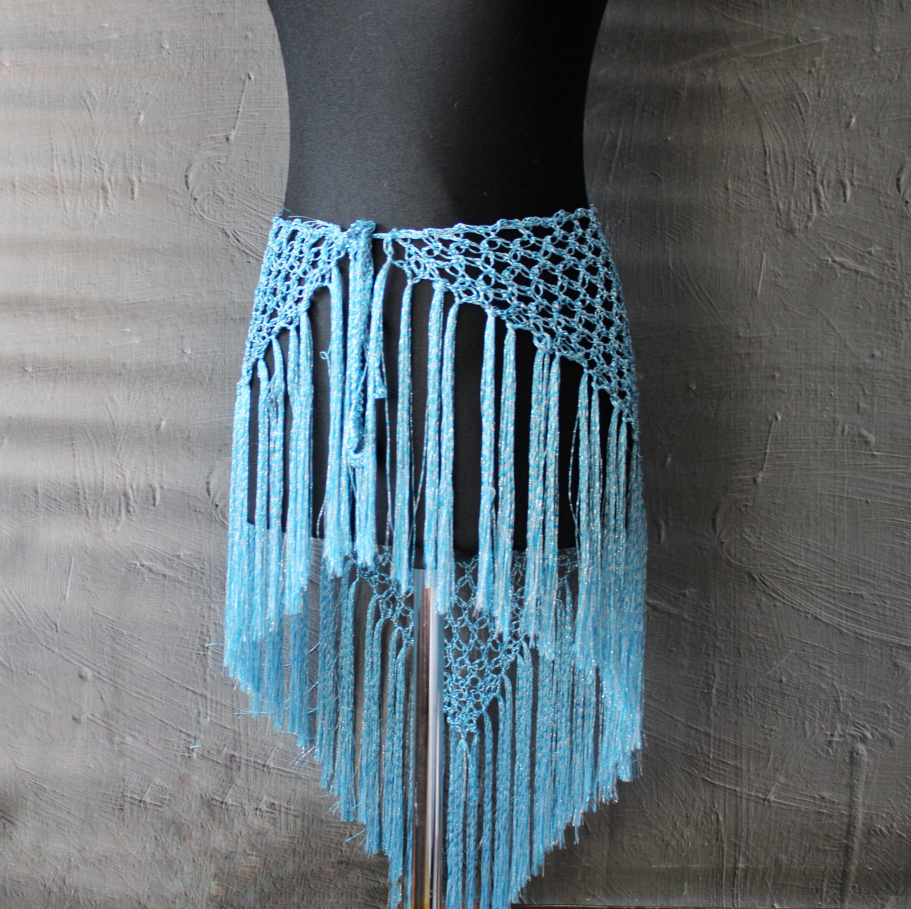 Free People Bohemian Damsel Metallic Beaded Crochet Wrap Belt & Skinny Scarf NWT Free People Bohemian Damsel Metallic Beaded Crochet Wrap  main image 3