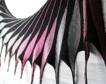Federschal Handstrick- Schal Wolle Boho-Braut-Schal Flügel-Wollschal handgemachte Vogel-Schal