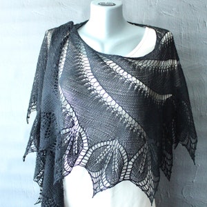 Black lace wrap scarf Black shawl wedding Bridal shawl lace Knit wedding shawl wrap for bride Gothic scarf