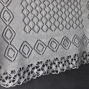 Organic Linen Knit Baby Blanket: Handmade Crochet Christening Shawl