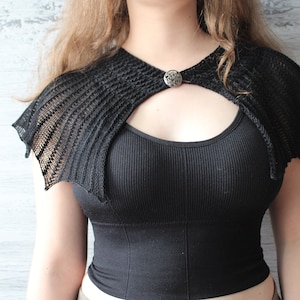 Fledermaus Kragen Leinen Umhang Schwarzer Gothic Vampir Kragen Fledermaus Flügel Umhang viktorianischen Stil abnehmbarer Kragen Hexen Umhang