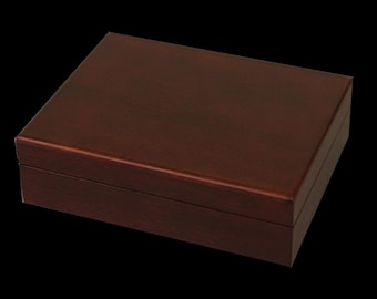 Mahogany Wood Golf Ball Box Holds 12 Balls | Laser Engravable UV Print Ready | Corporate Golf Tournament Gift