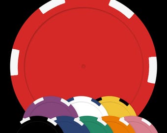 Blank Poker Chips 100 Pack 11.5g 6-Stripe | Insert Ready Poker Chip Blanks for Custom Labels | Choose Color