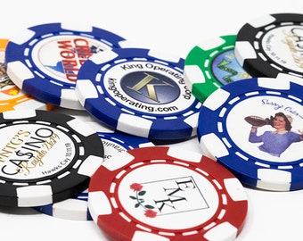 Custom Poker Chips for artworks, pictures, images, and/or text directly printed on the chips
