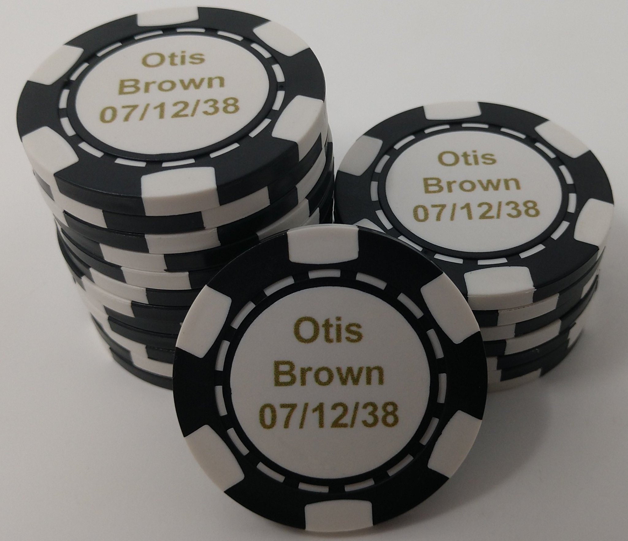 100 Custom Poker Chips Imprinted With Your Personalized Text Etsy