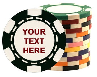 Vtg RARE Poker $1.00 Casino Clay Chip Green & Blue COOS-PA-OM-NU Cabazon 
