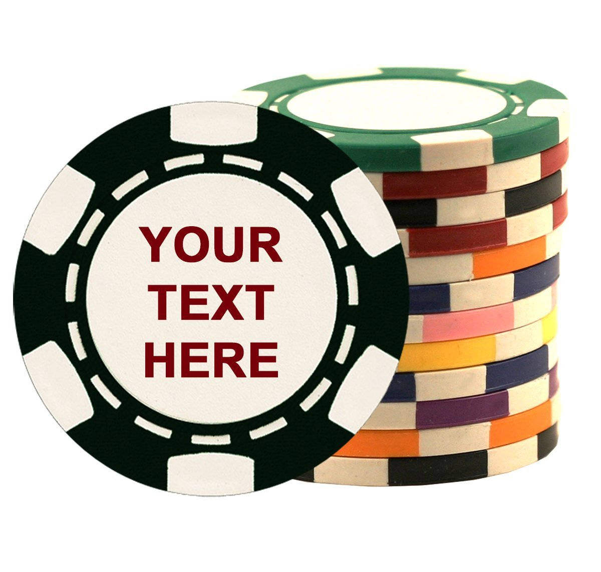 1 to 1000 Custom Poker Chips, Imprinted With Your Personalized