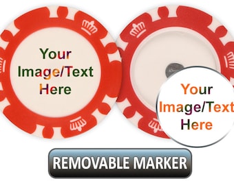 Removable Golf Ball Markers with Magnetic Poker Chip Holder