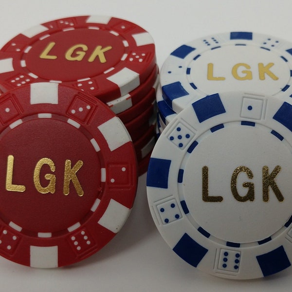 Custom Poker Chips Personalized with Initials