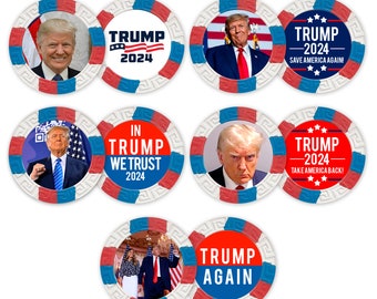 President Donald Trump 2024 Election Set of 5 Poker Chips - Printed in the USA