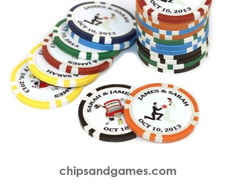 300 Full Color Customizable Wedding Poker Chips with Your Own Image or Design