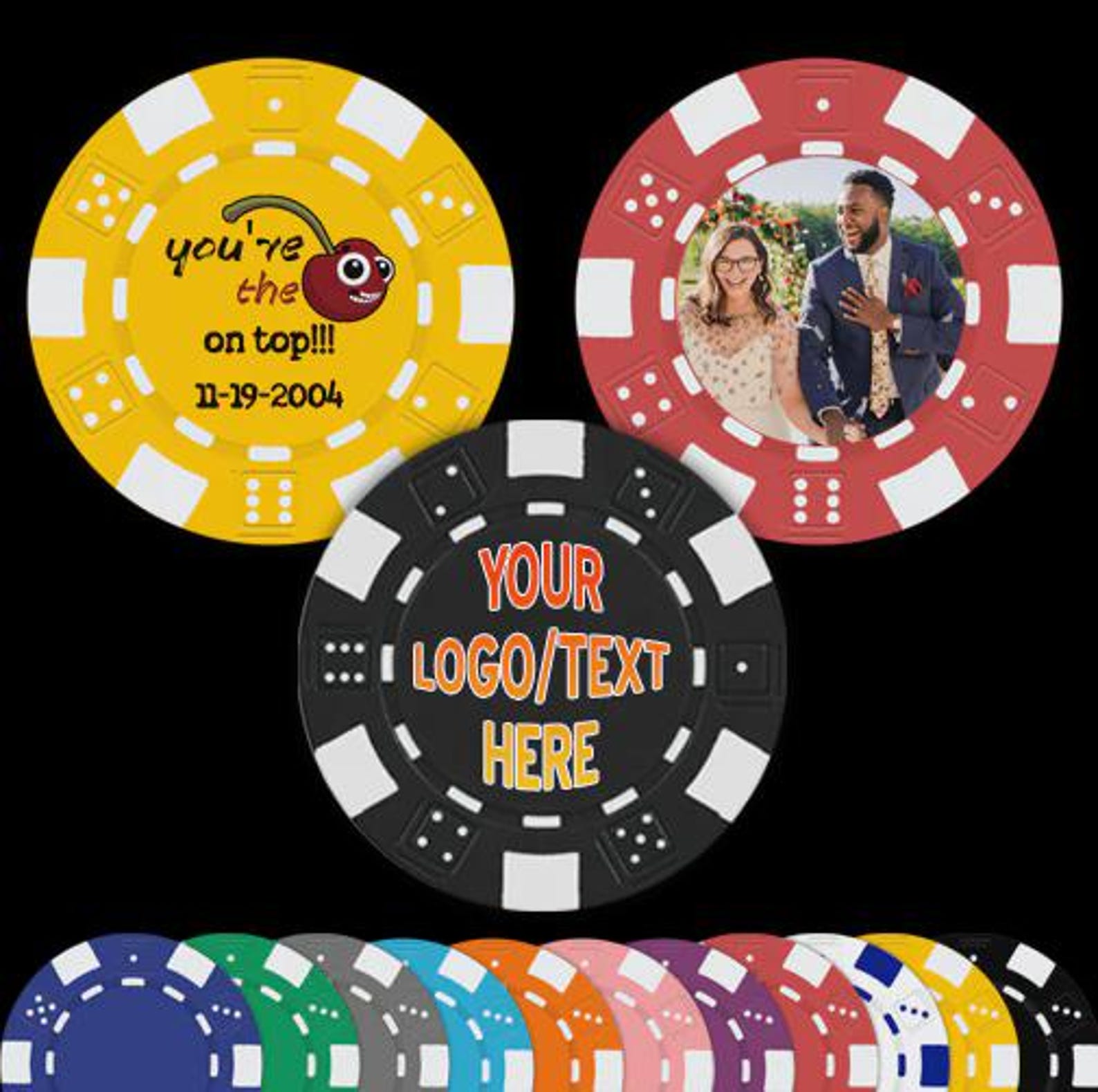 Custom Poker Chips Printed in Full Color With Your Image, Design, Text ...