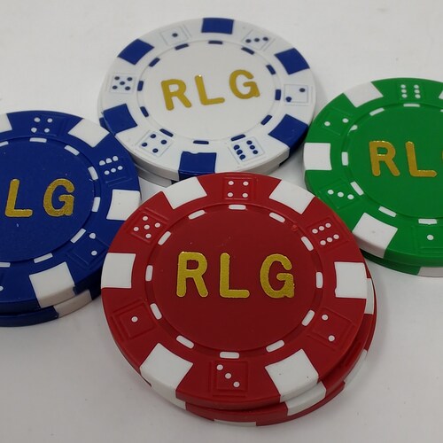 DA VINCI Custom Poker Chips with Case and Cards - Chips Monogrammed with Initials on shops Both Sides