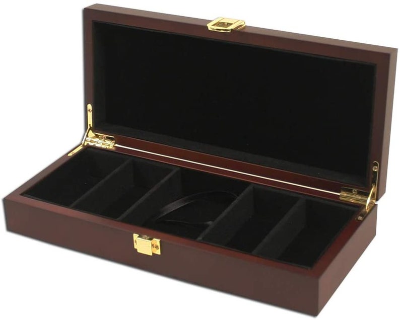 Custom Laser Enrgaved Mahogany Wood Poker Chips Case With Room for 100