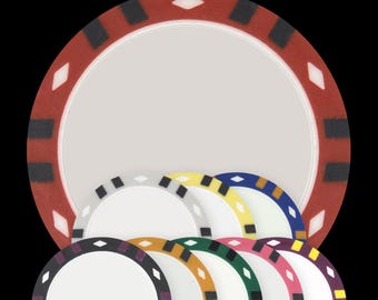12-Stripe Blank Poker Chips Sample Pack 13.5g | Test UV Printing and Inserts Before You Buy