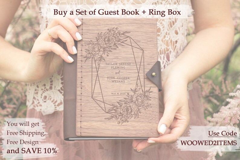 Geometry Roses Wedding Ring Bearer Box Personalized Wooden Ring Pillow Alternative Custom Wood Box for Rings Ring Holder Wedding Gift Ideas