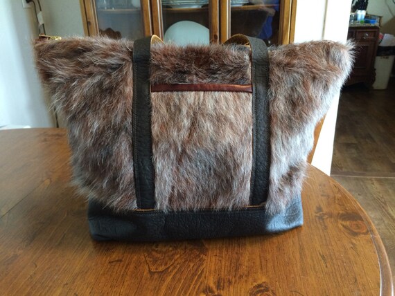 Long Hair Cowhide Overnight Bag Etsy