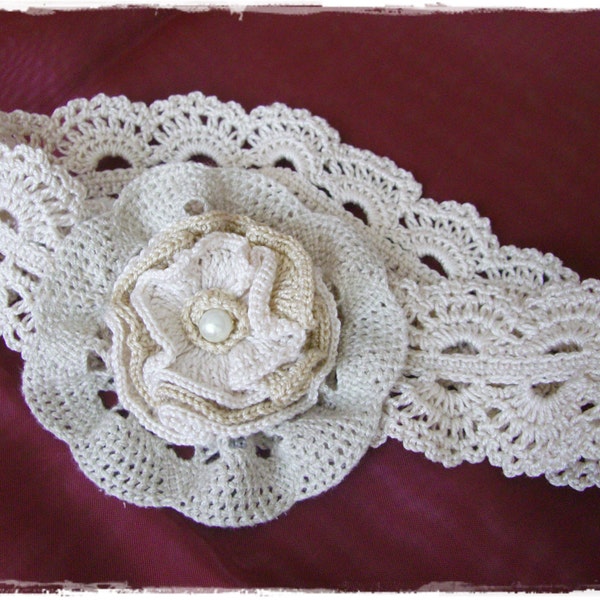 Beige vintage flower-headband for every age