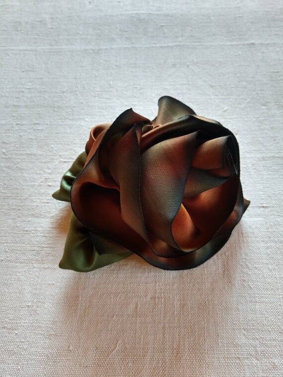 Handmade Ombre Silk Rose Pin - image 3