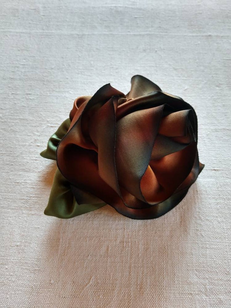 Handmade Ombre Silk Rose Pin image 2