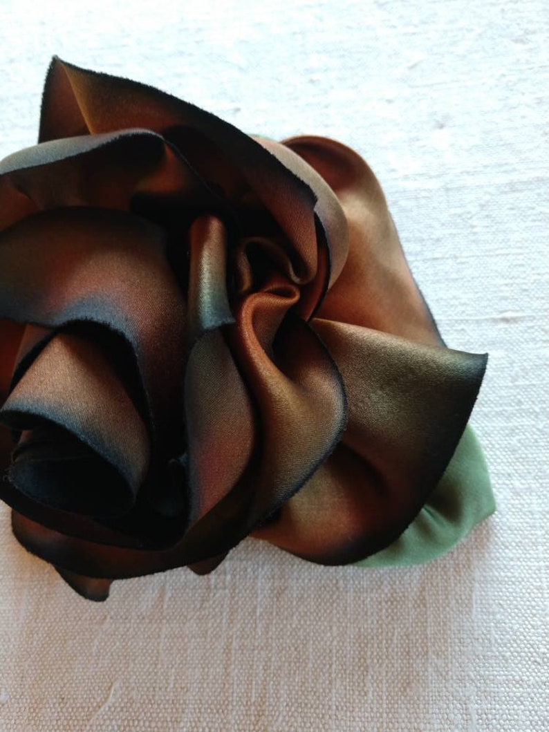 Handmade Ombre Silk Rose Pin image 4