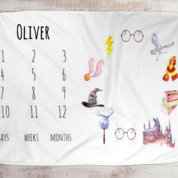 Harry Potter Milestone Blanket, Harry Potter baby blanket, Harry Potter baby gift, Harry Potter baby keepsake, Harry Potter blanket, organic