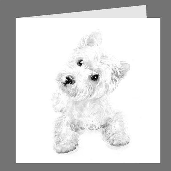 West highland terrier,  greetings card,  recycled card and envelope