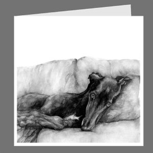 Greyhound,  greetings card,  recycled card and envelope