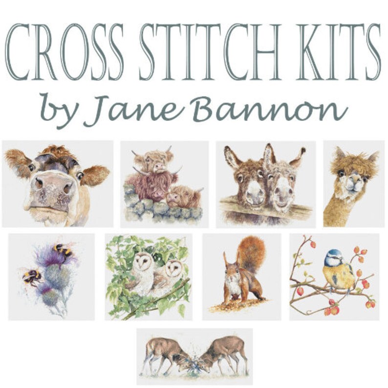 Counted Cross Stitch Kit Bees on Thistle Etsy