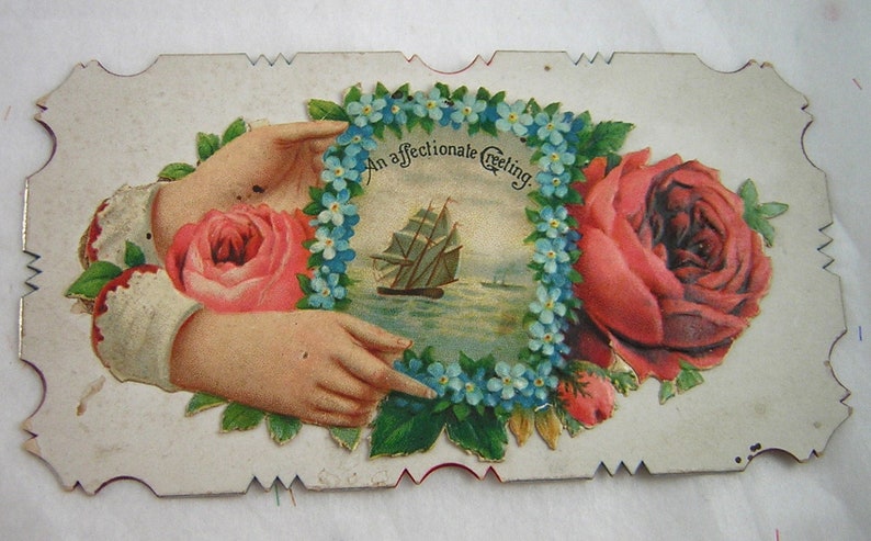 Doves 13 Antique Fringed Flowers Die Cut Friendship Paper Re-purpose Roses Journal Calling Cards Victorian Scrap Scrapbook