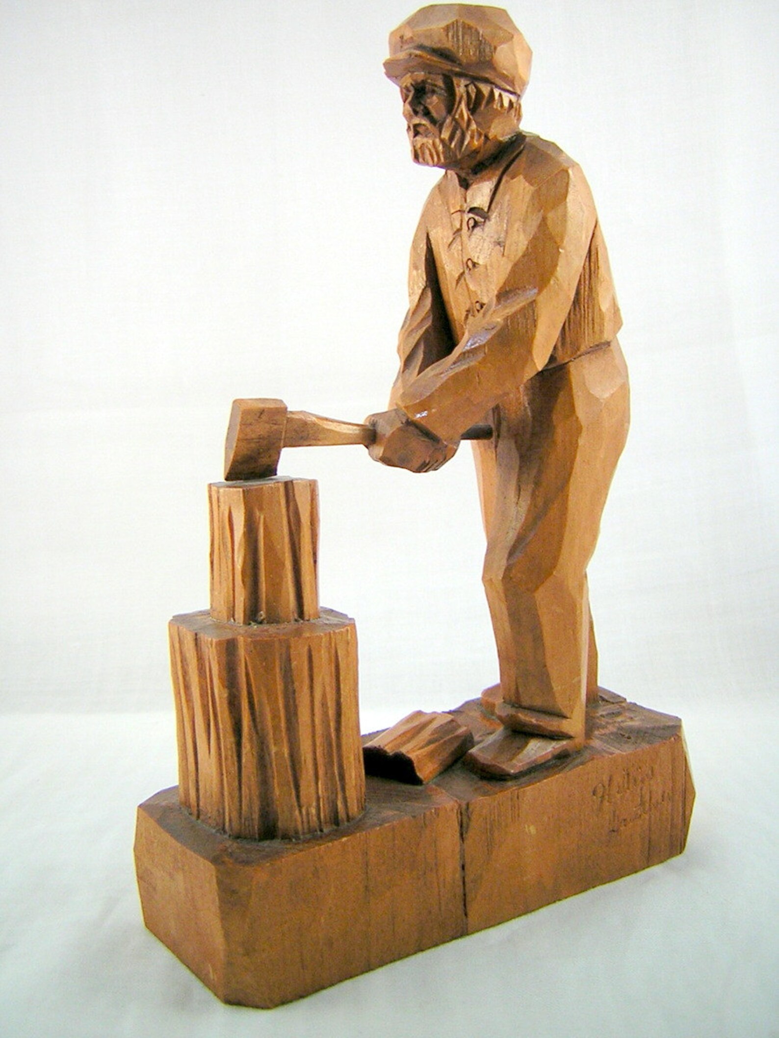 Vintage FOLK ART Quebec Pine Wood Carving Bearded Woodsman Etsy