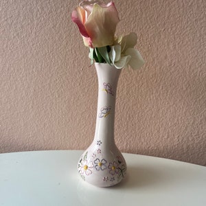 hand painted floral butterfly vase