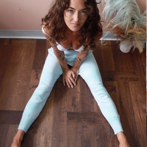 VINTAGE Light Blue Waffle Thermal Pants
