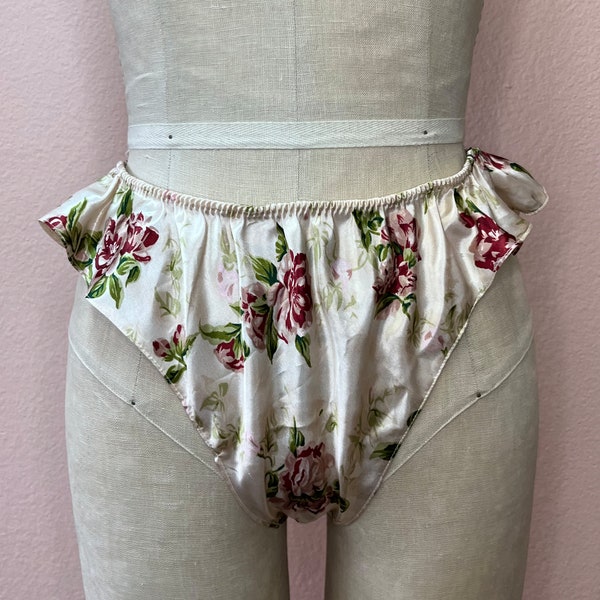 VINTAGE SILK ROSE Print French Knicker