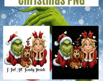 Christmas PNG | Funny Holiday Clipart | Grinch-Inspired Digital Download | Festive Sublimation Design