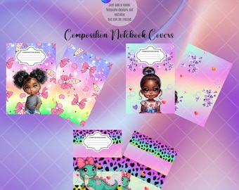 Composition Notebook Cover Template: Editable Canva Design (Digital Download, Set of 3)