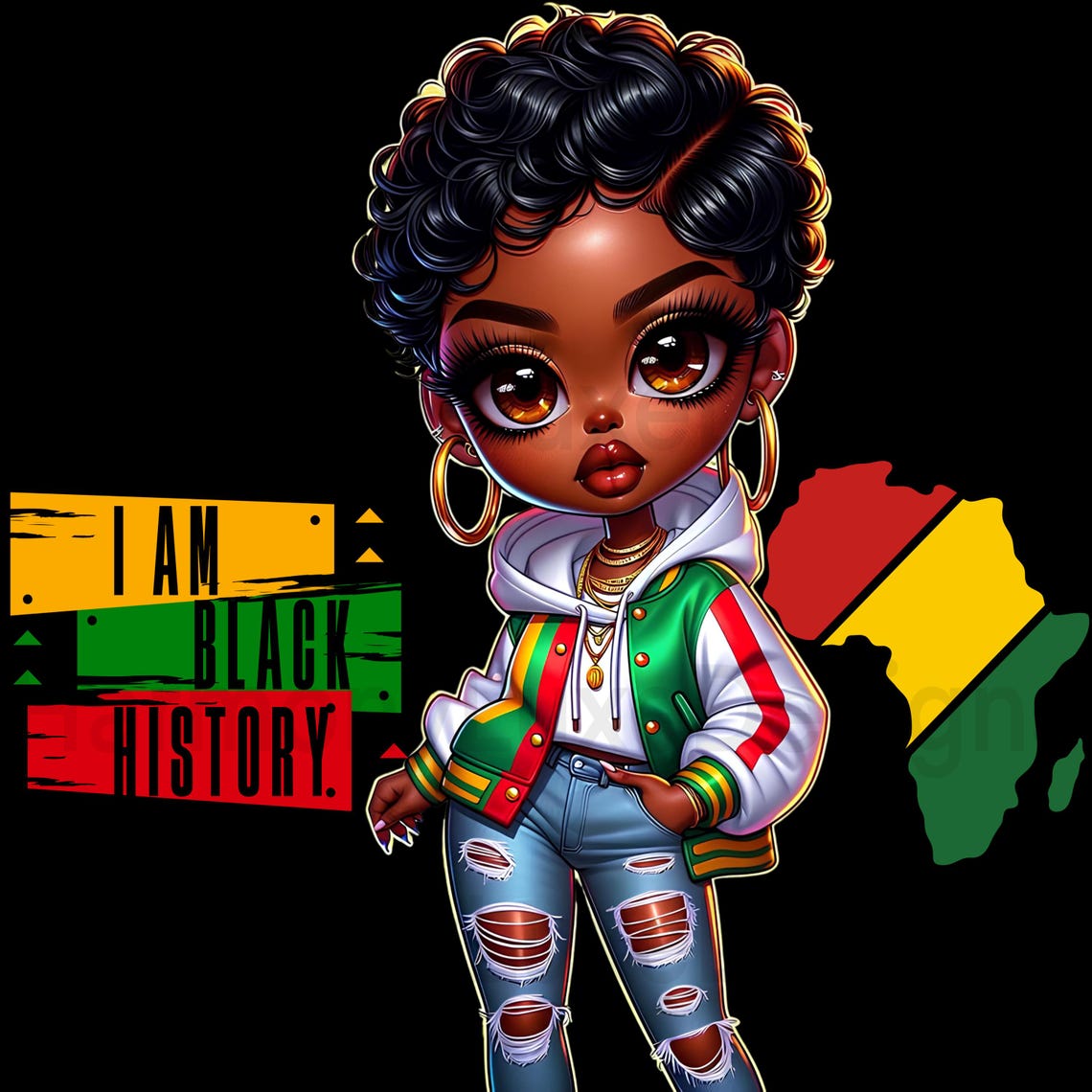Black History Girl PNG: African American Sublimation (digital File) - Etsy