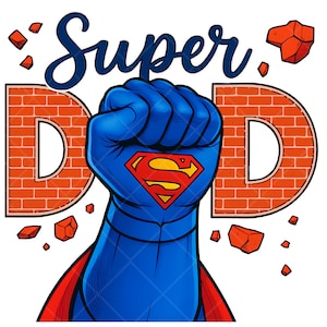 Super Pai, Sublimação para o Dia dos Pais, Presente para o Pai, super-herói, Arquivo Digital, png