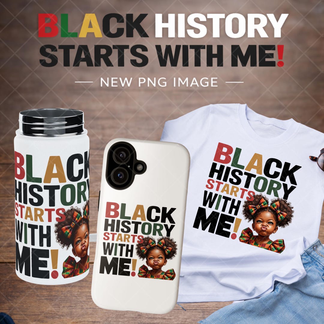 Afro Girl Black History Month PNG | Melanin Kids Shirt Design (digital ...