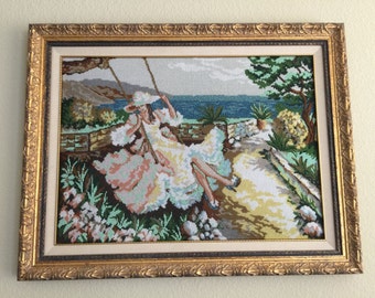 THE BEADED PICTURE "girl by the beach"