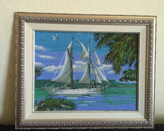 The beaded picture "Sailboat"