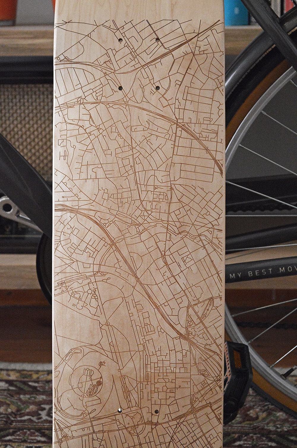 Laser Engraved camden Town Skateboard Deck, 7ply Canadian Maple, 7.75